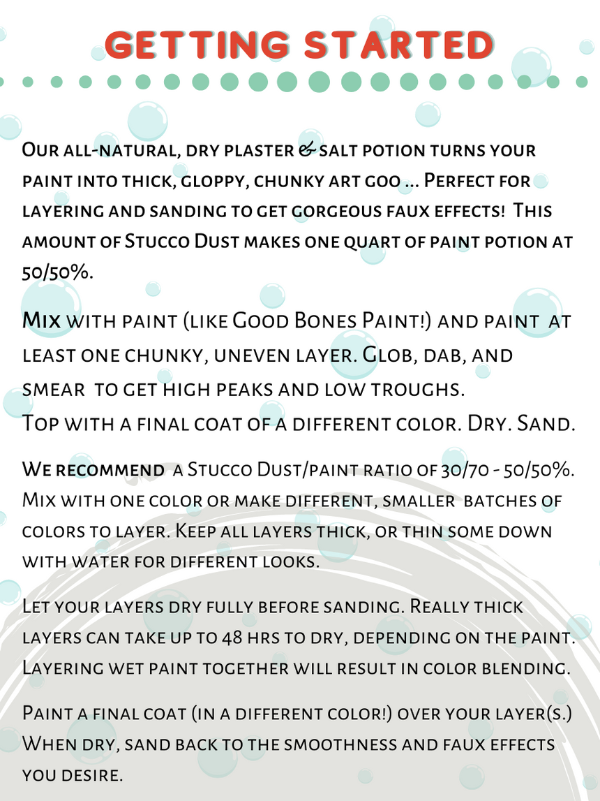 Stucco Dust | Paint Additive | Plaster and Salt | Good Bones Paint